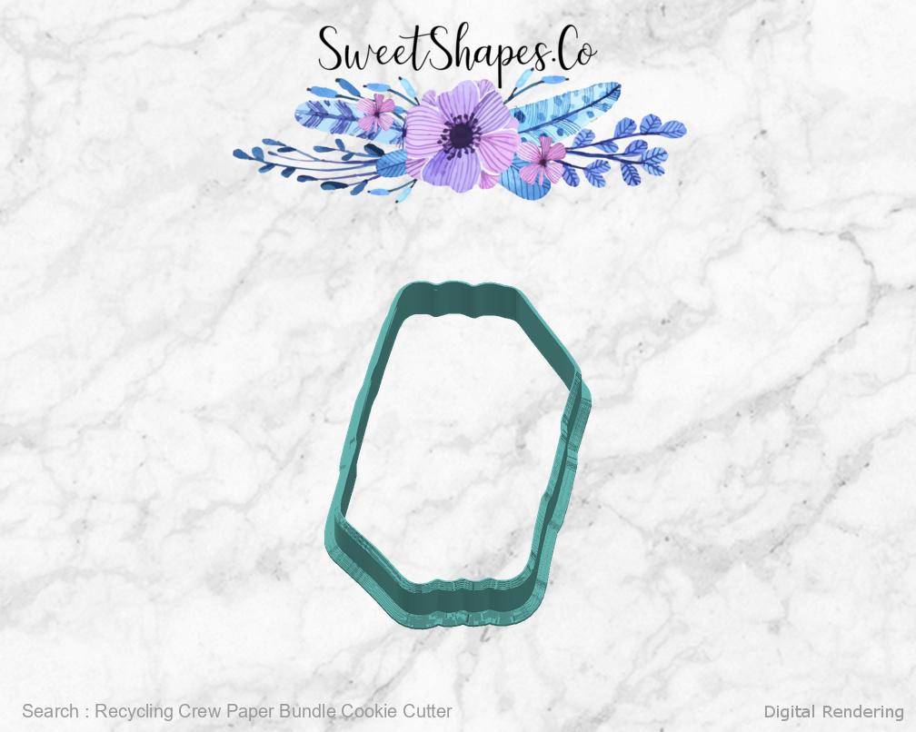 Recycling Crew Paper Bundle Cookie Cutter — 03-right digital rendering