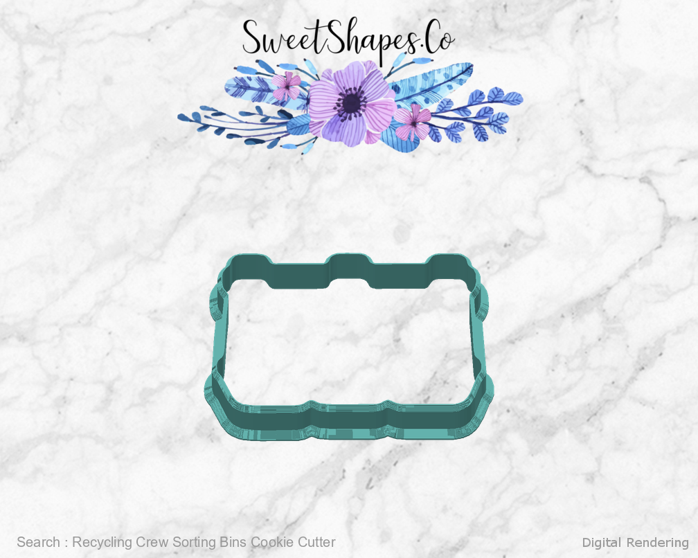 Recycling Crew Sorting Bins Cookie Cutter — 04-back digital rendering