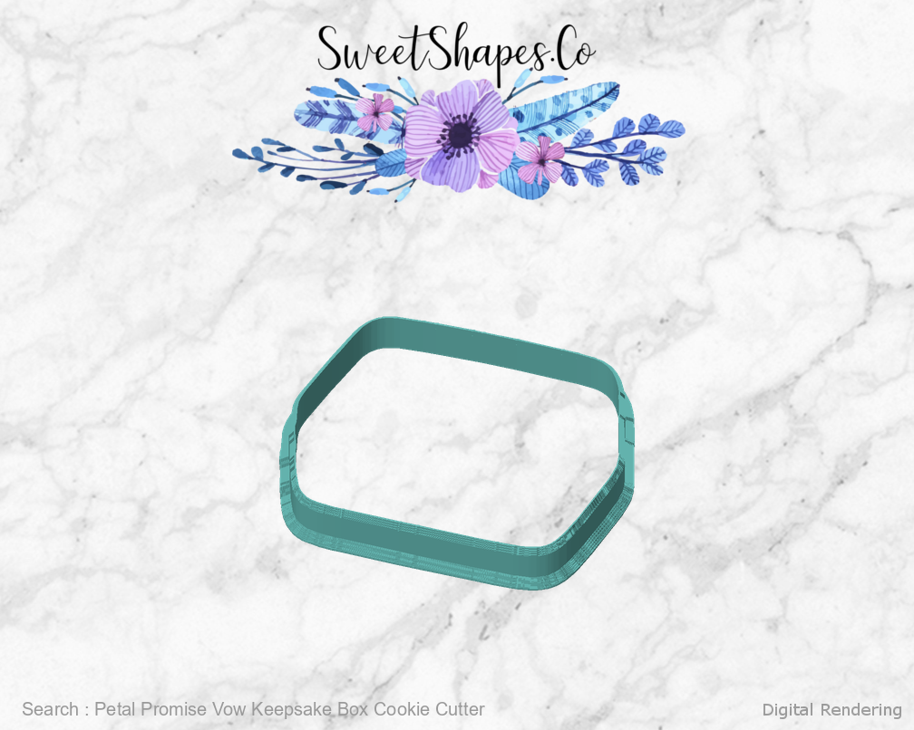 Petal Promise Vow Keepsake Box Cookie Cutter manufacturing view 0 degrees