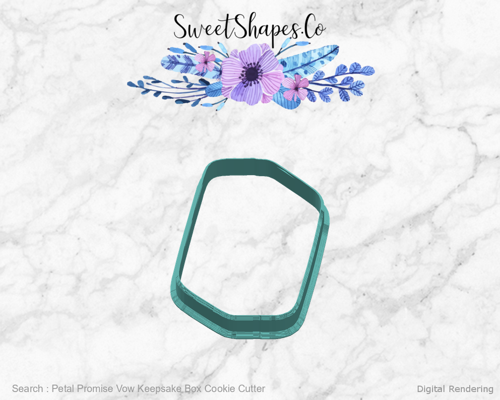 Petal Promise Vow Keepsake Box Cookie Cutter manufacturing view 90 degrees