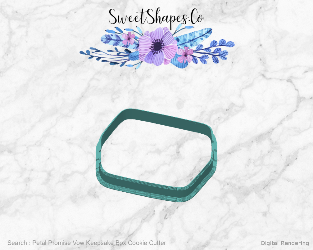 Petal Promise Vow Keepsake Box Cookie Cutter manufacturing view 180 degrees