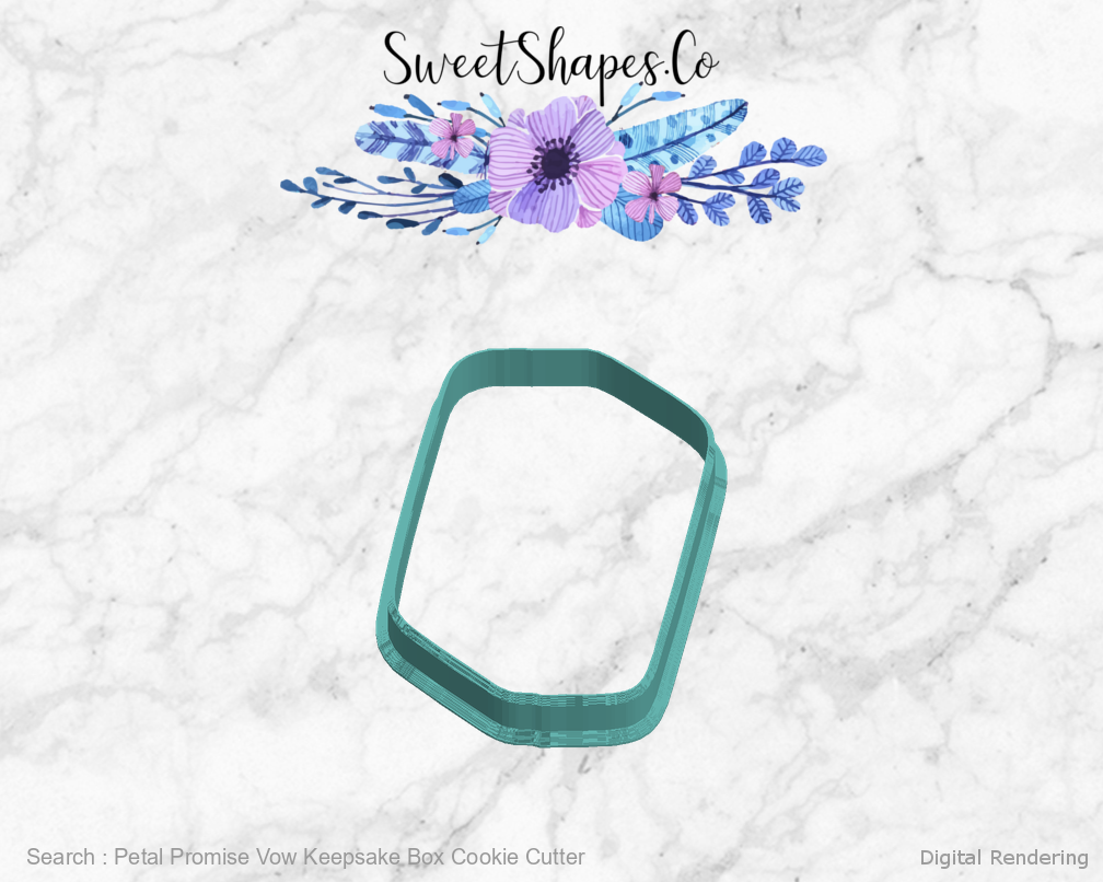 Petal Promise Vow Keepsake Box Cookie Cutter manufacturing view 270 degrees