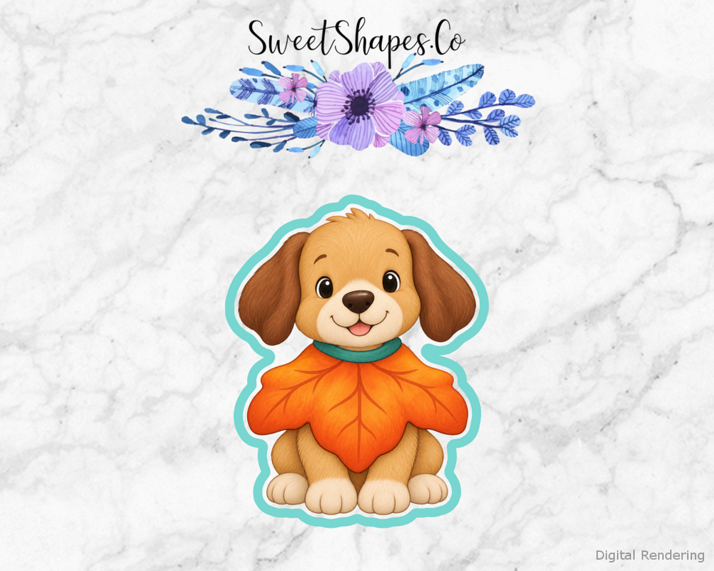 Autumn Leaf Costume Puppy Cookie Cutter