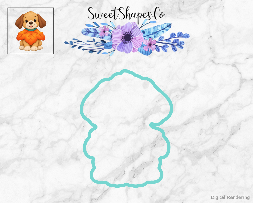 Autumn Leaf Costume Puppy Cookie Cutter
