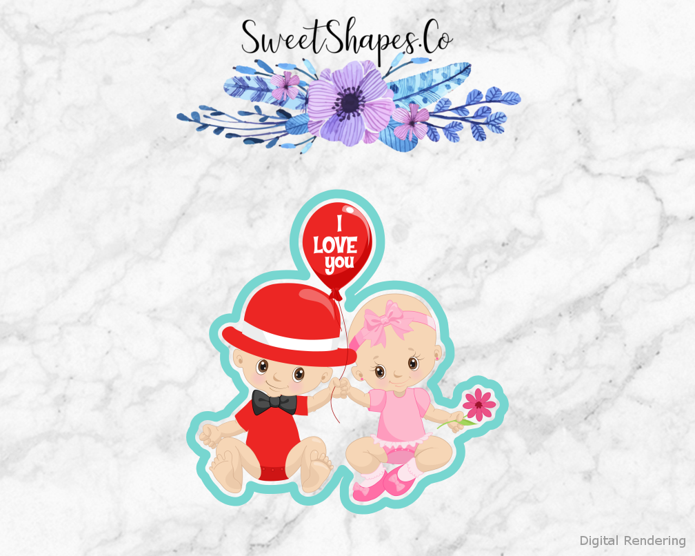 Babies Holding Balloon Cookie Cutter