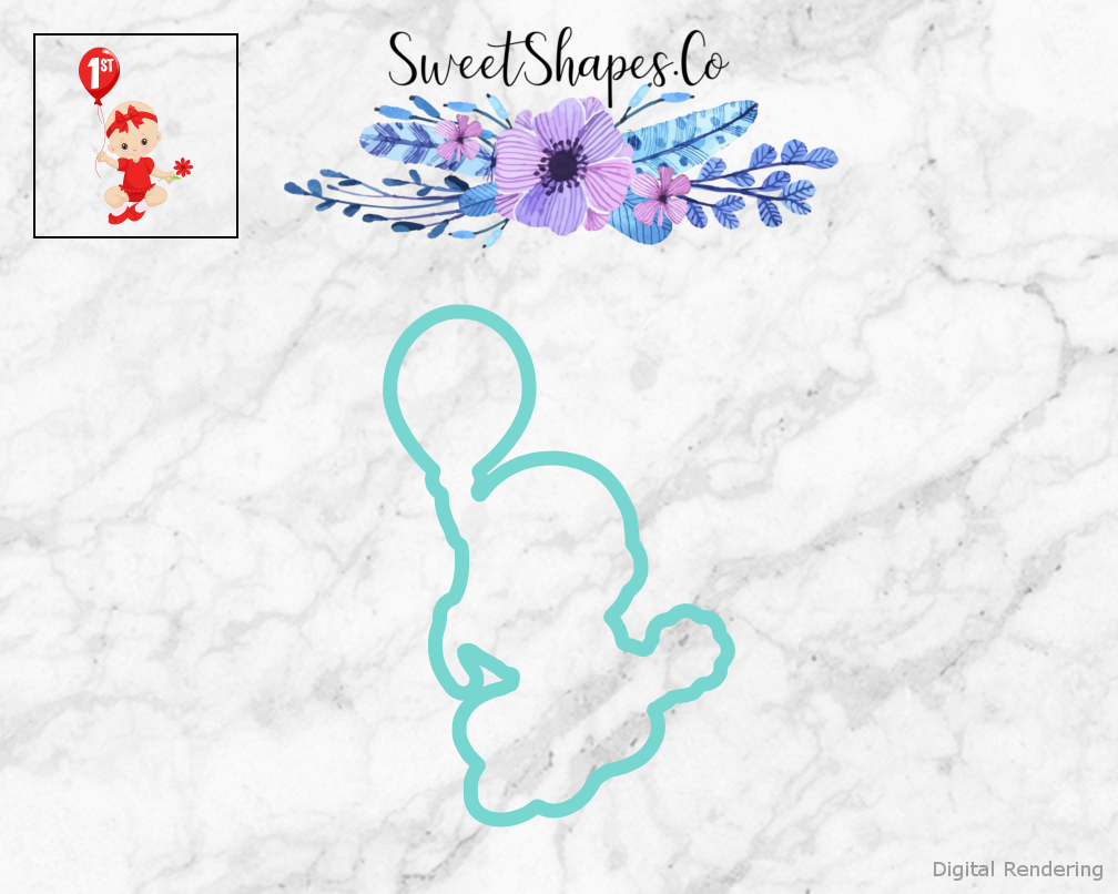 Baby Holding Balloon Cookie Cutter