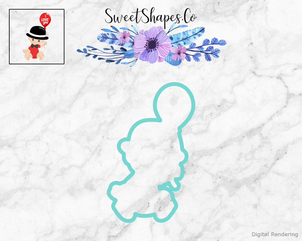 Baby With Balloon And Hat Cookie Cutter