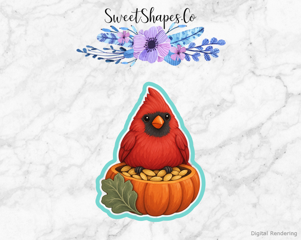 Backyard Cardinal Seed Pumpkin Cookie Cutter