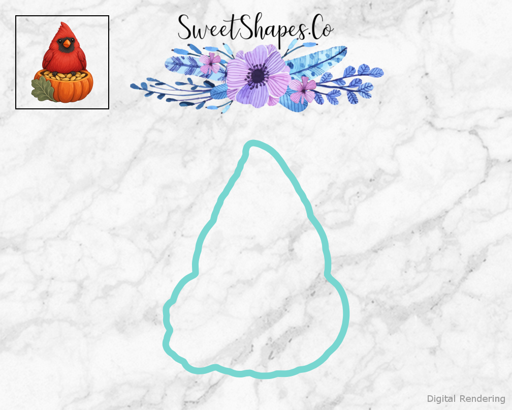 Backyard Cardinal Seed Pumpkin Cookie Cutter