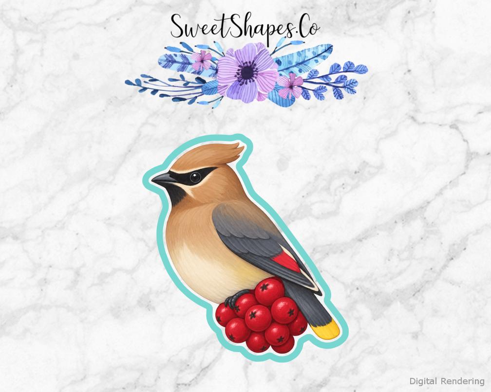 Backyard Cedar Waxwing Berry Cluster Cookie Cutter