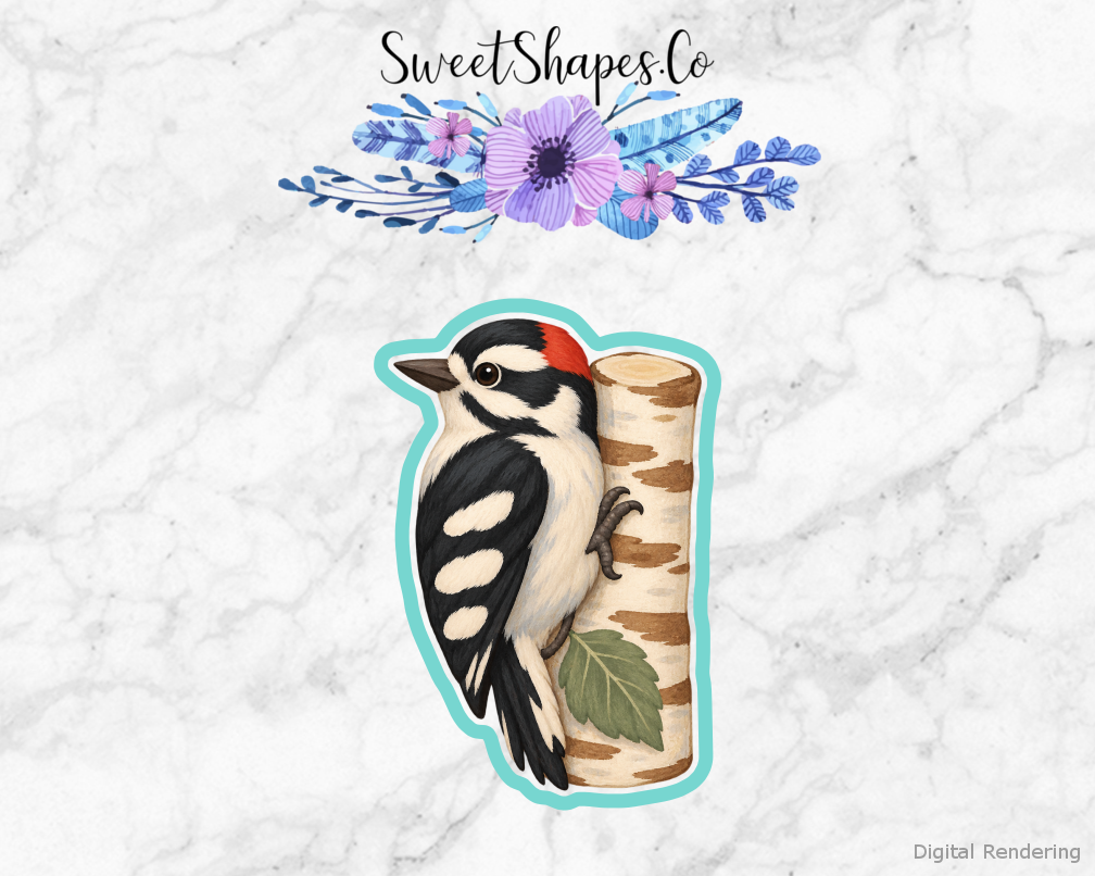 Backyard Downy Woodpecker Birch Cookie Cutter