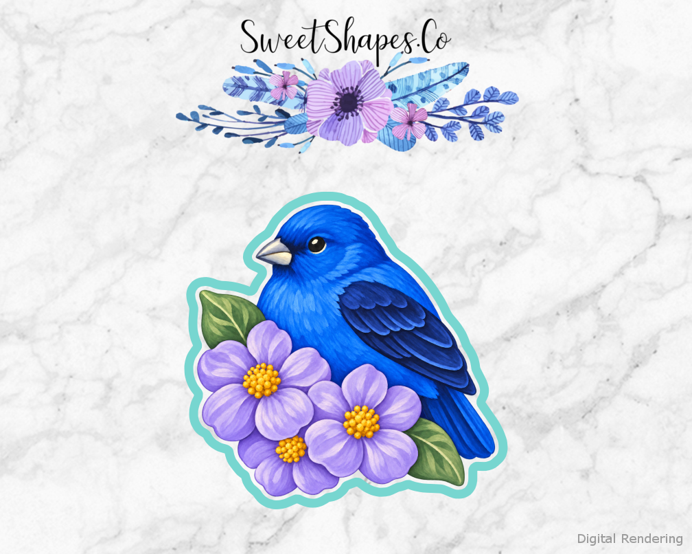 Backyard Indigo Bunting Wildflower Cookie Cutter
