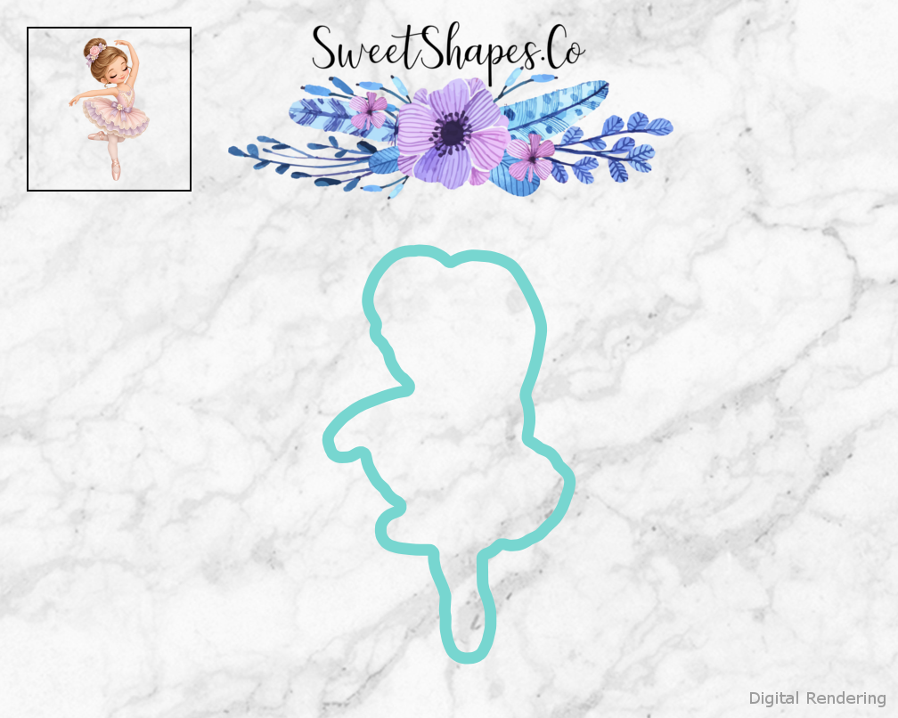 Ballet Recital Ballerina in Curved Pose Cookie Cutter