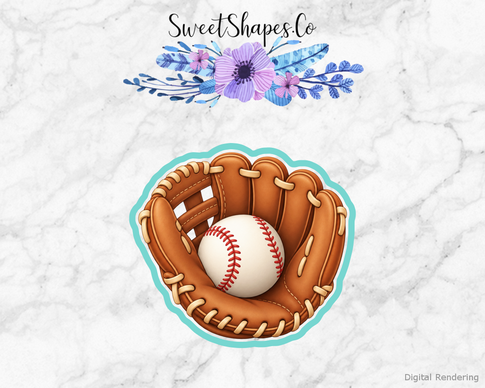 Ballpark Party Baseball Mitt Holding Ball Cookie Cutter