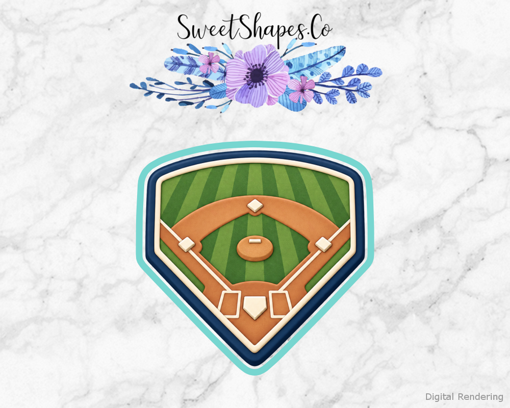 Ballpark Party Home Plate with Field Detail Cookie Cutter