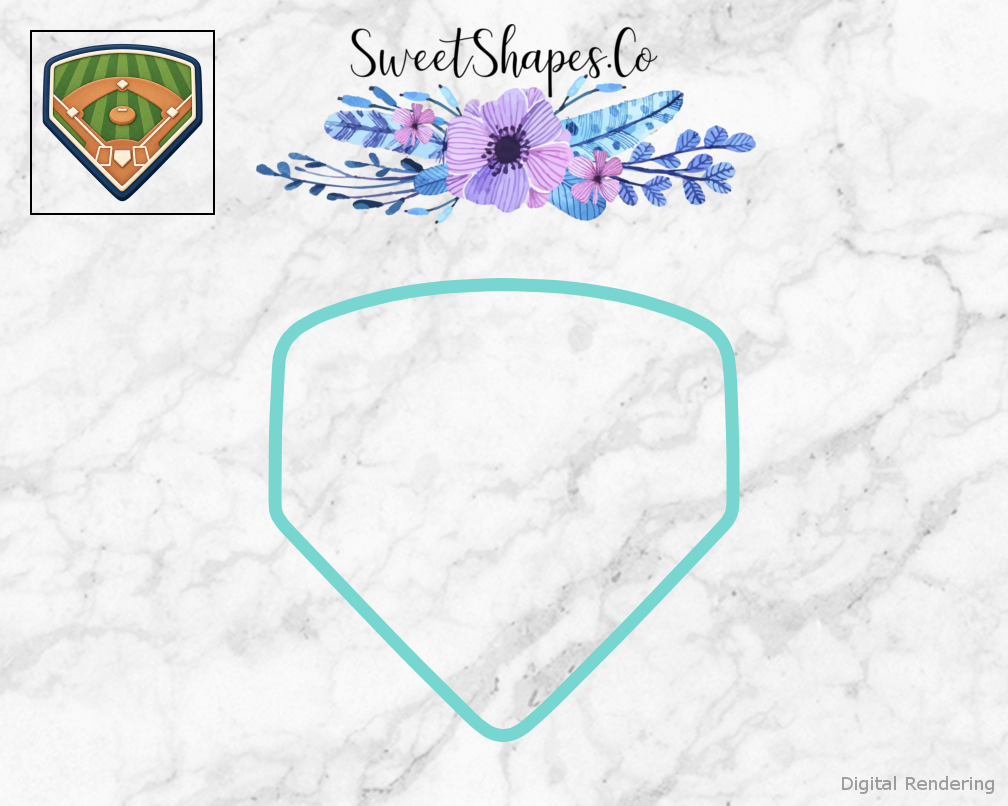 Ballpark Party Home Plate with Field Detail Cookie Cutter
