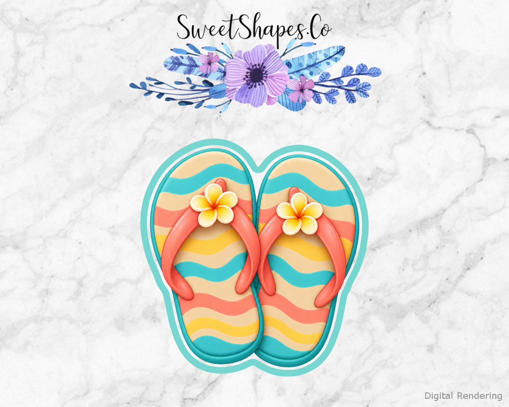 Beach Picnic Beach Sandal Pair Cookie Cutter