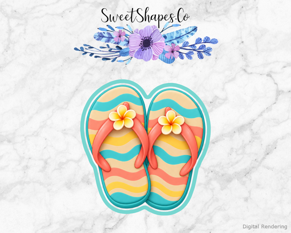 Beach Picnic Beach Sandal Pair Cookie Cutter