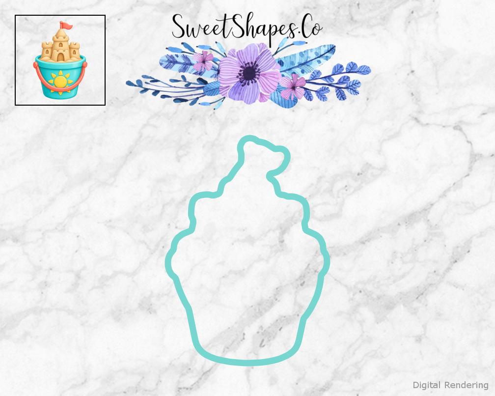 Beach Picnic Bucket with Sandcastle Cookie Cutter