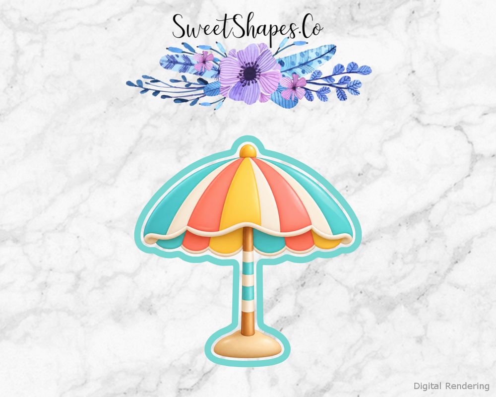 Beach Picnic Striped Beach Umbrella Cookie Cutter