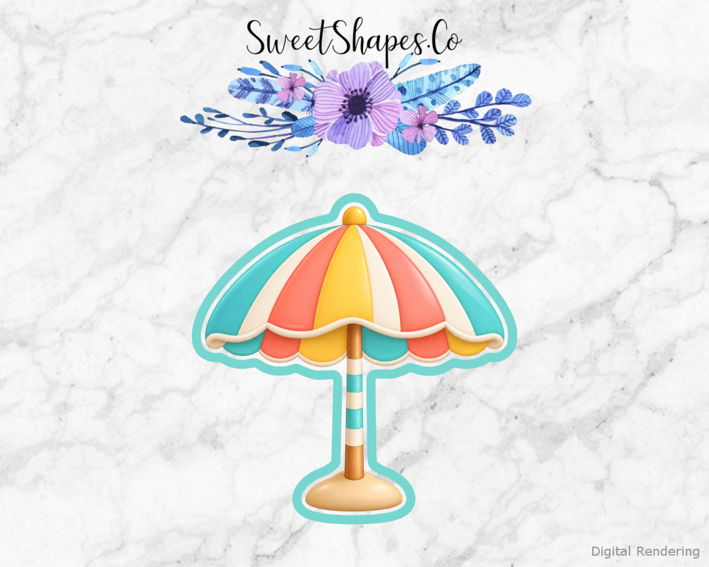 Beach Picnic Striped Beach Umbrella Cookie Cutter