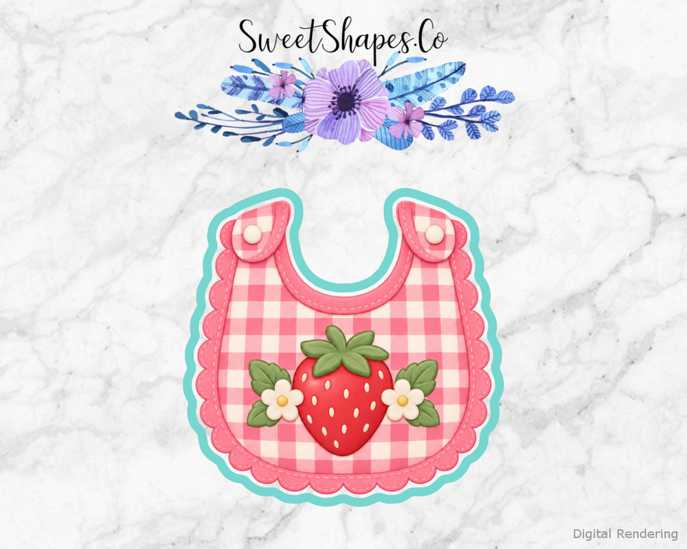 Berry Birthday Gingham Berry Bib Cookie Cutter