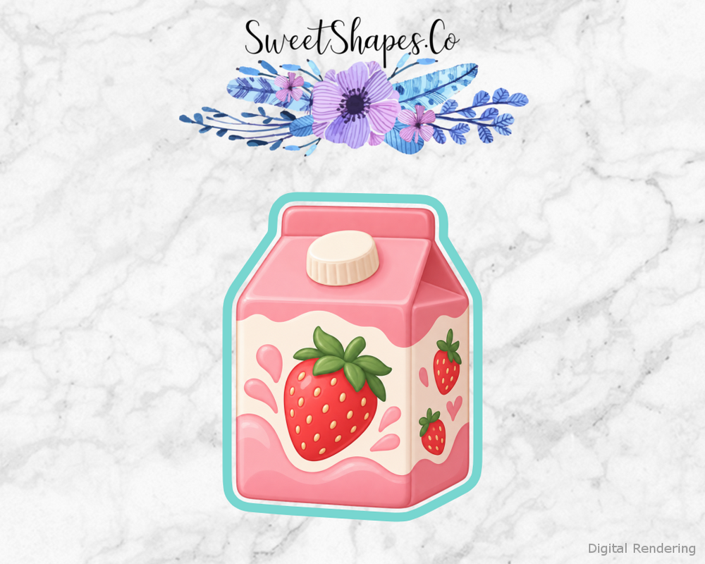 Berry Birthday Strawberry Milk Carton Cookie Cutter