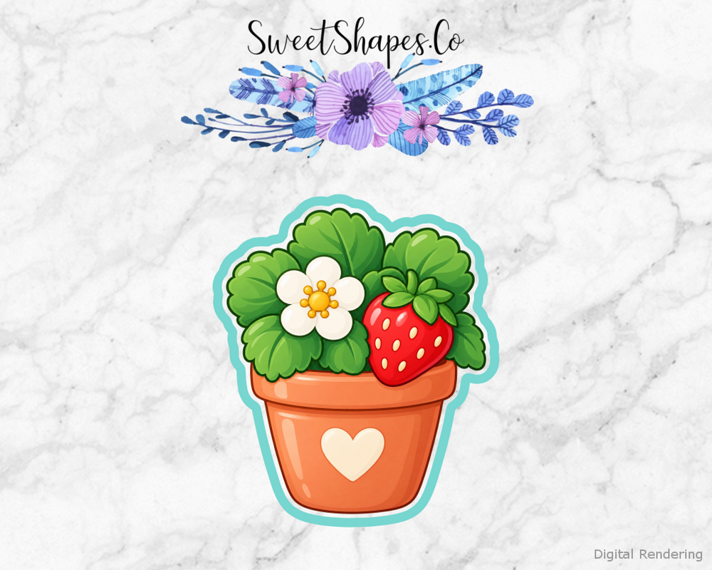 Berry Bloom Strawberry Pot Cookie Cutter