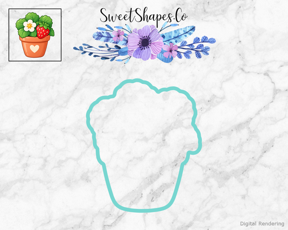 Berry Bloom Strawberry Pot Cookie Cutter