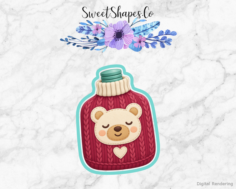 Berry Cozy Bear Hot Water Bottle Cookie Cutter
