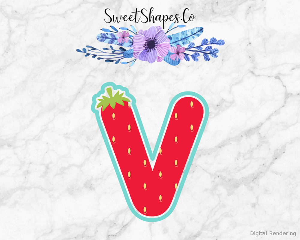 Berry Letter V Cookie Cutter