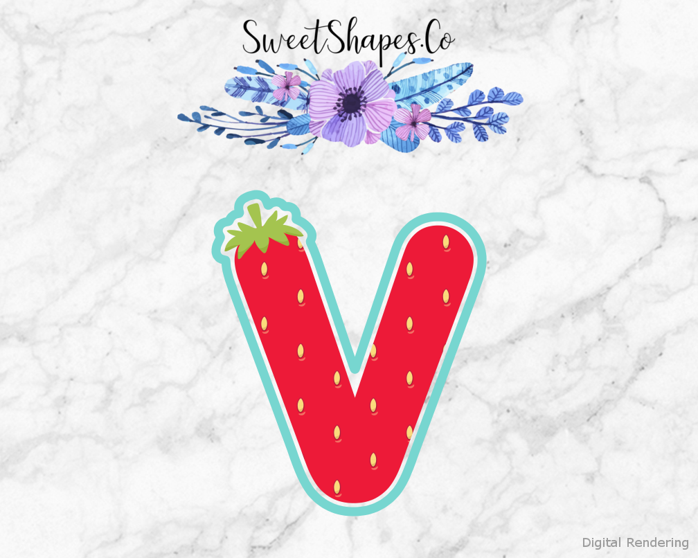 Berry Letter V Cookie Cutter
