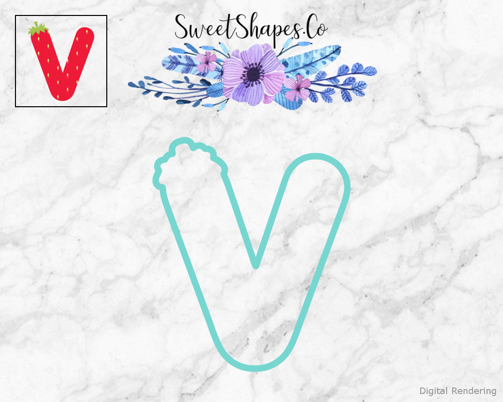 Berry Letter V Cookie Cutter