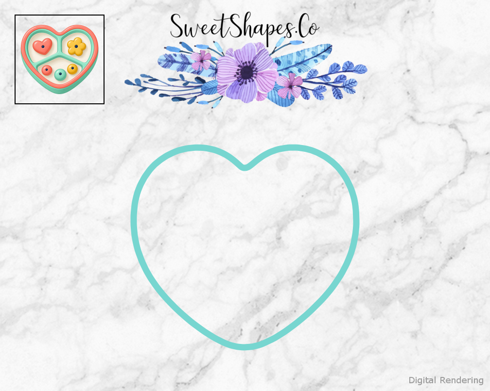 Bestie Bead Heart Tray Cookie Cutter