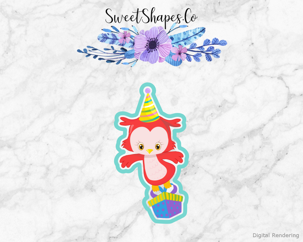 Birthday Owl 1 Cookie Cutter