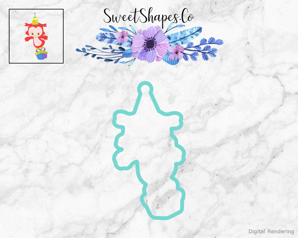 Birthday Owl 1 Cookie Cutter