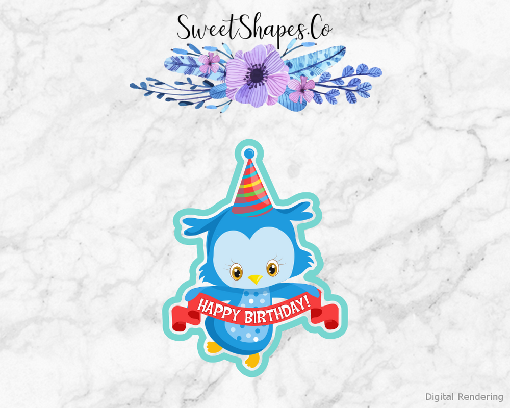 Birthday Owl 2 Cookie Cutter