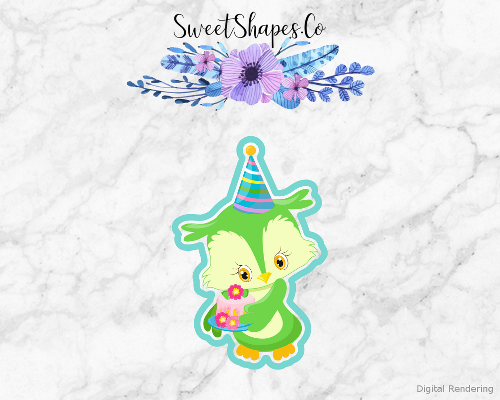 Birthday Owl 3 Cookie Cutter