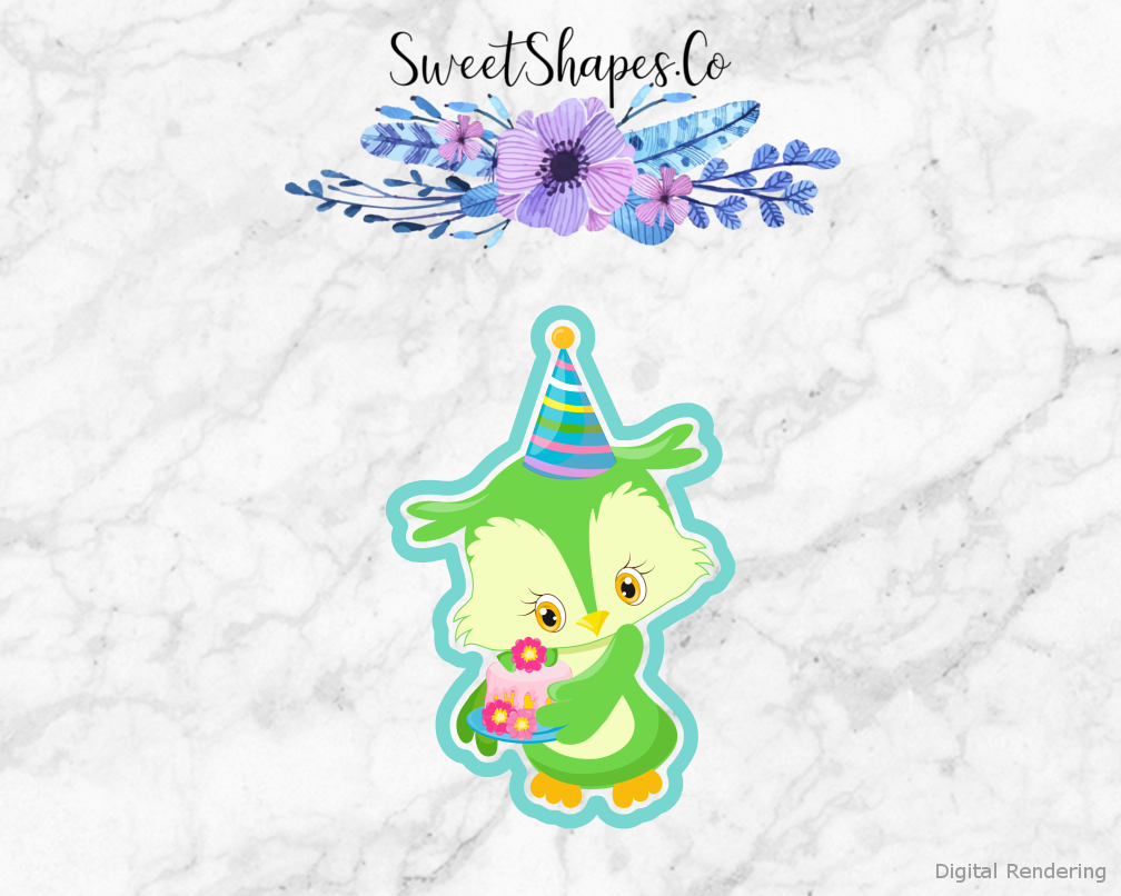 Birthday Owl 3 Cookie Cutter