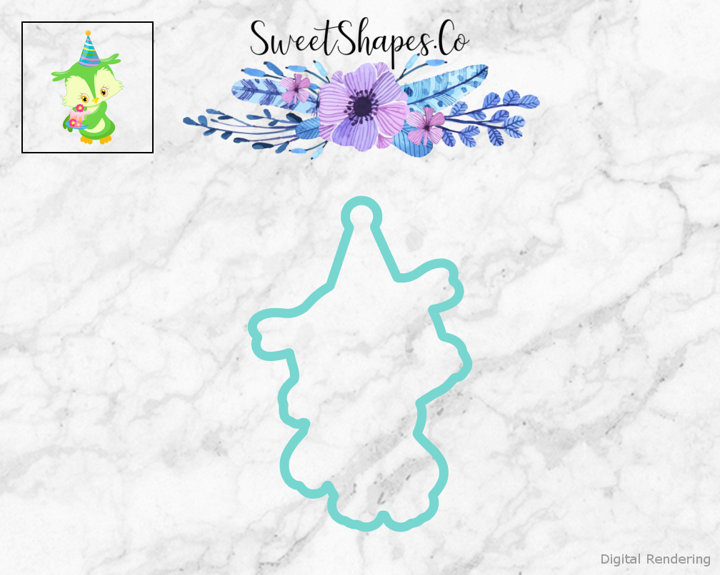 Birthday Owl 3 Cookie Cutter