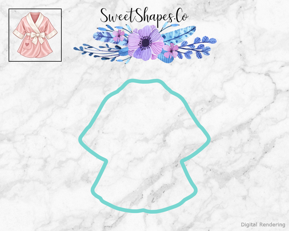 Blush Bow Bridal Robe Cookie Cutter