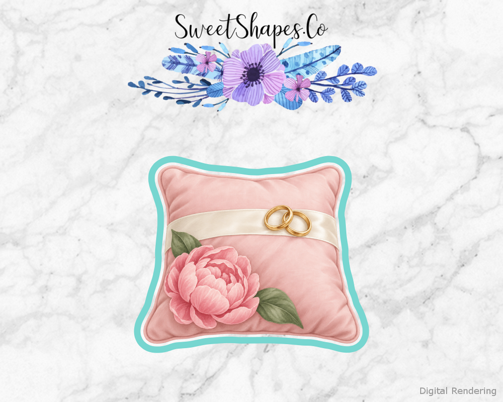 Blush Peony Ring Pillow Cookie Cutter