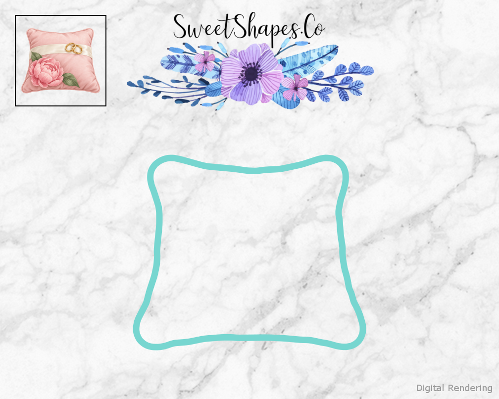 Blush Peony Ring Pillow Cookie Cutter