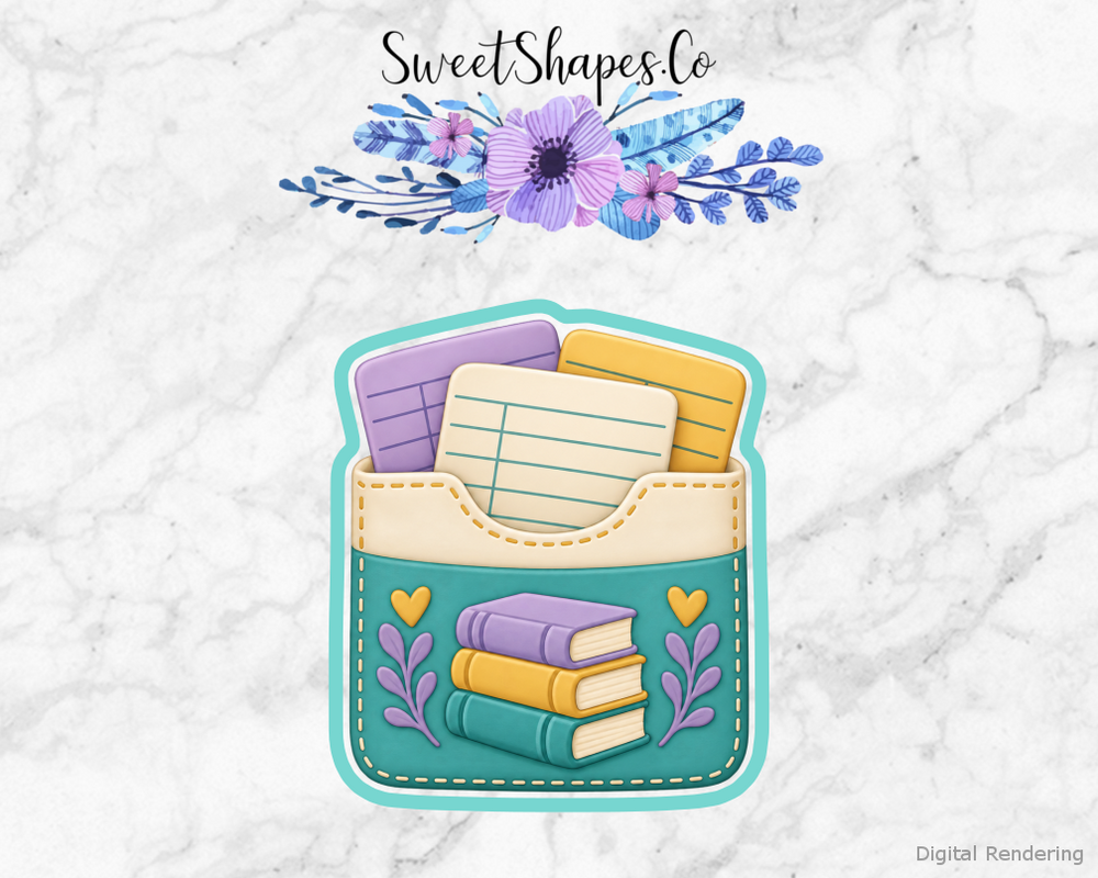 Book Club Library Card Pocket Cookie Cutter