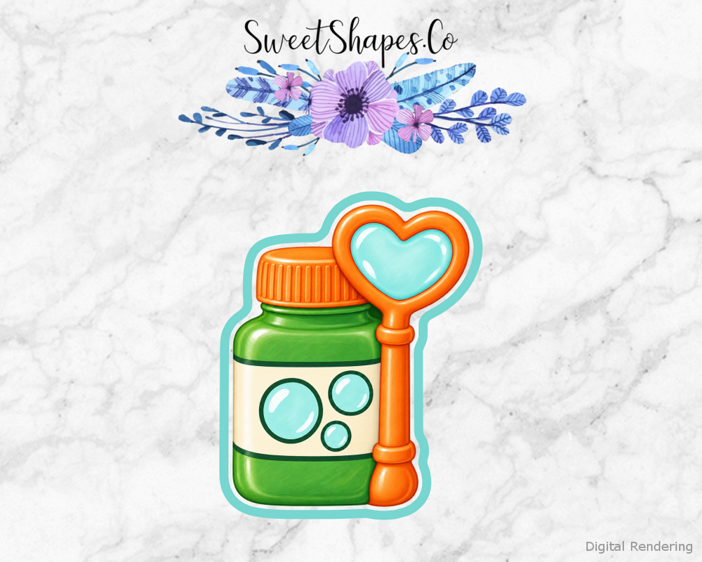 Bubble Joy Heart Wand Bottle Cookie Cutter