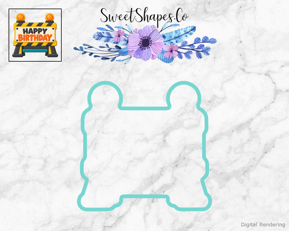 Busy Builder Construction Birthday Sign Cookie Cutter