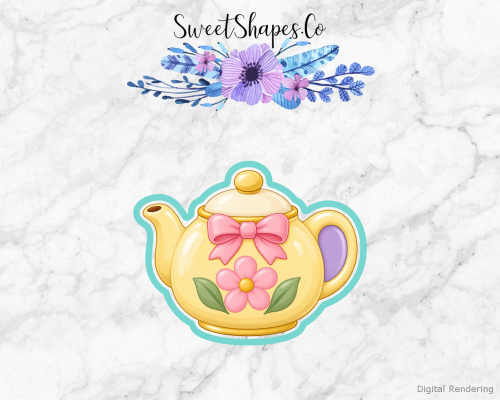 Butter Yellow Bow Teapot Cookie Cutter
