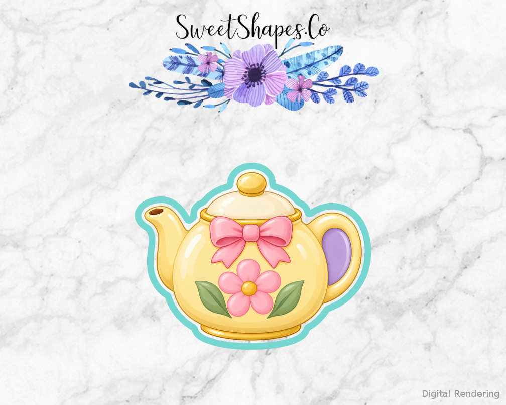 Butter Yellow Bow Teapot Cookie Cutter