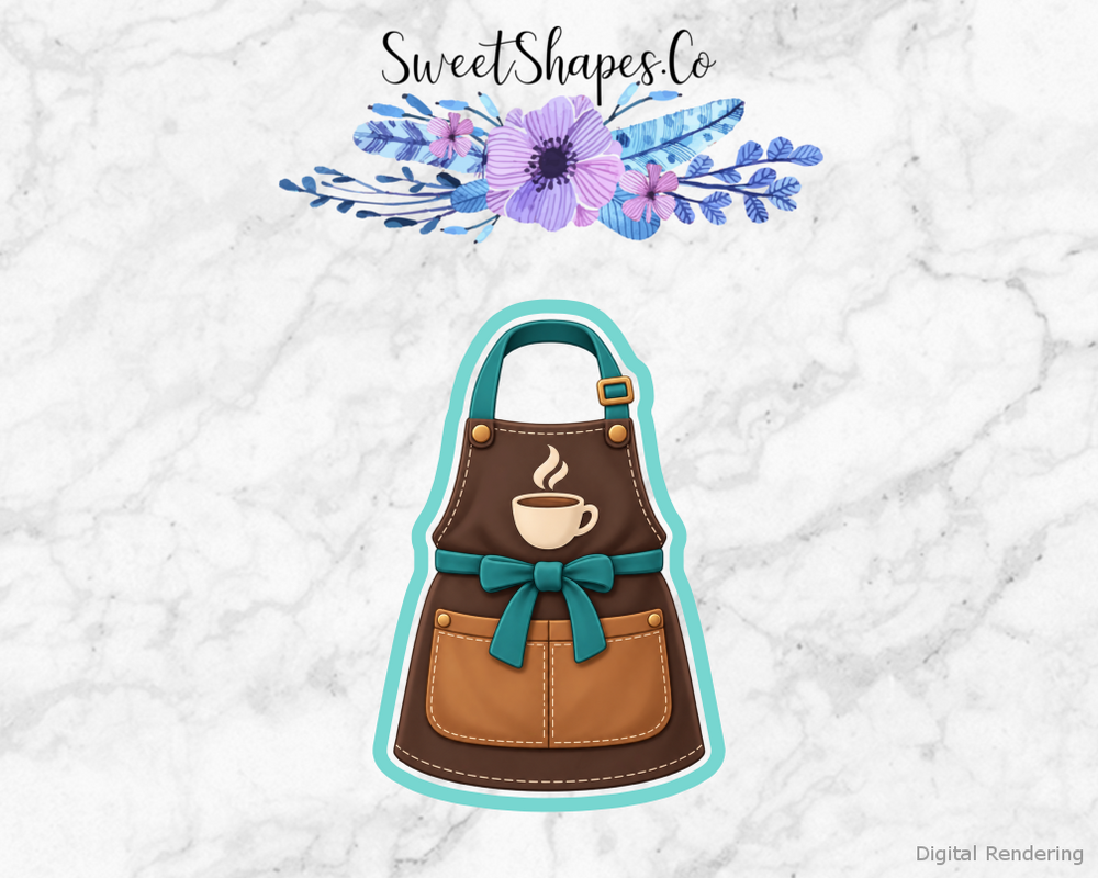 Cafe Thanks Barista Apron Cookie Cutter