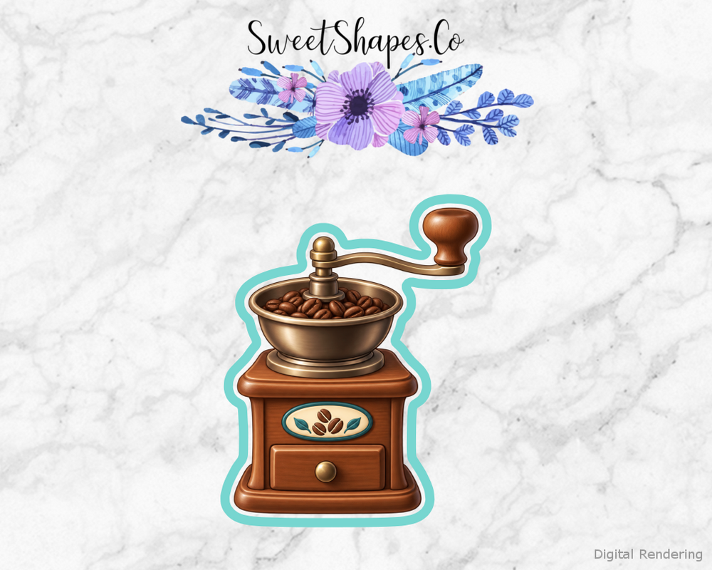 Cafe Thanks Coffee Grinder Cookie Cutter